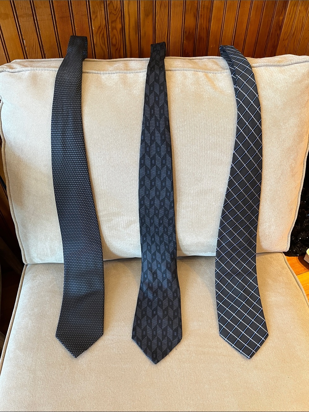 Unlisted by Kenneth Cole Black Patterned Silk Tie Trio